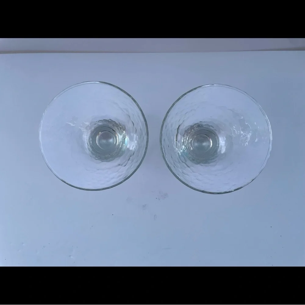 Glass Hammered Cocktail / Dessert Bowls – Set of 2